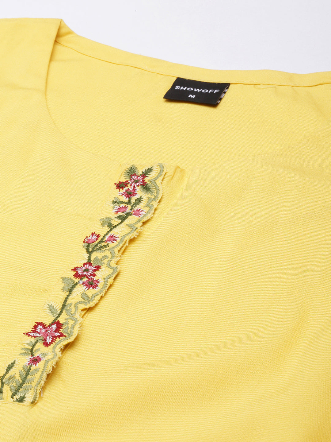 Women Straight Yellow Solid Kurta