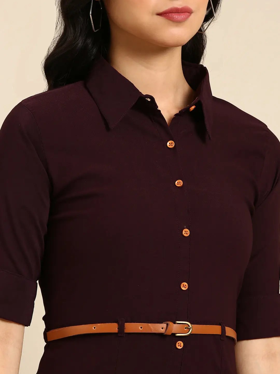 Women's Purple Solid A-Line Kurta