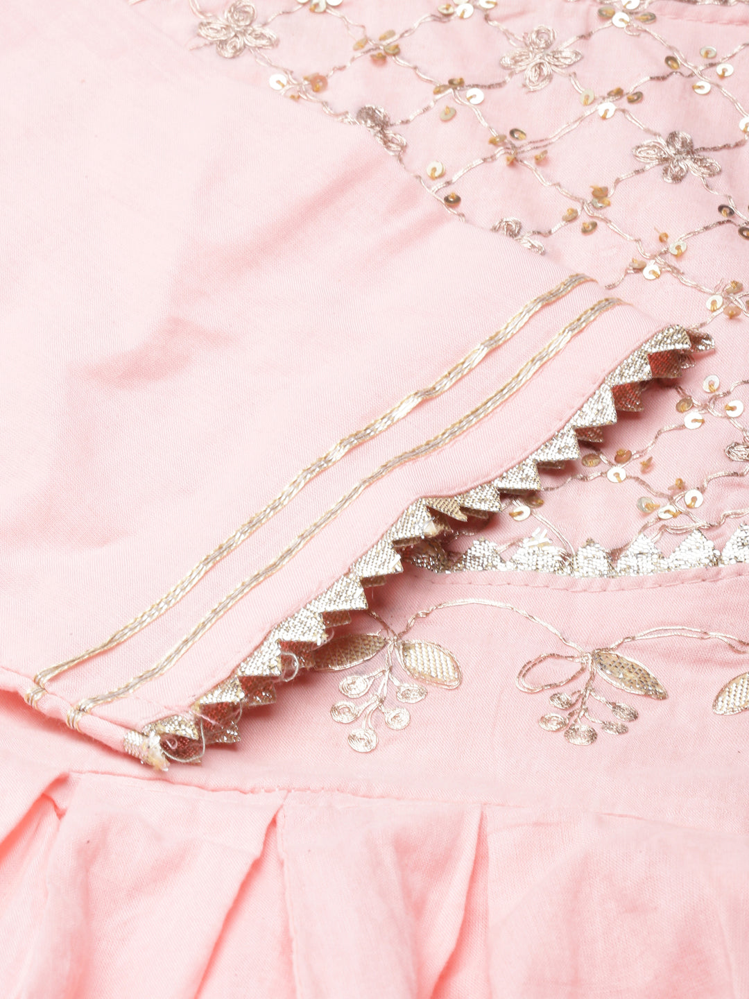 Women Anarkali Pink Solid Kurta Comes with Dupatta