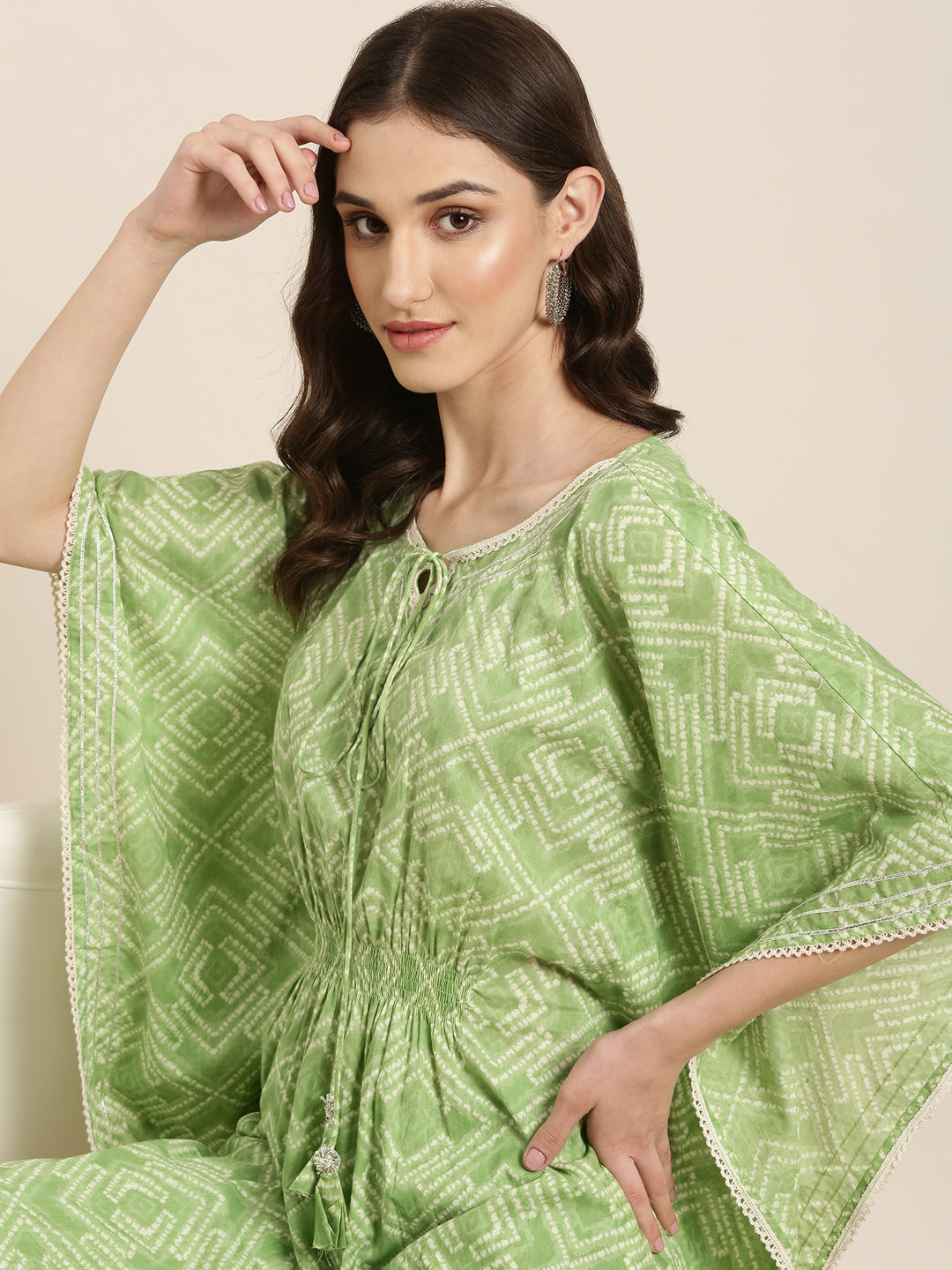 Women Green Printed Kurta Set