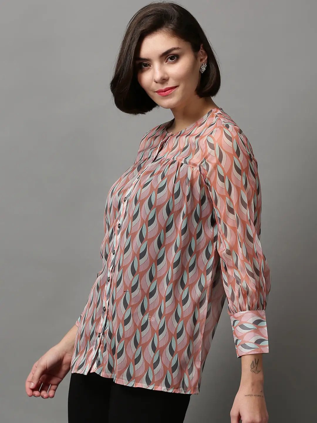 Women's Pink Printed Top