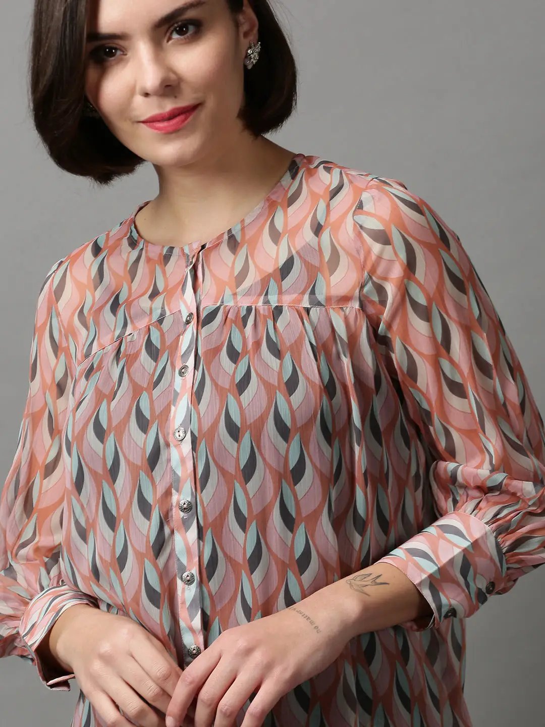 Women's Pink Printed Top