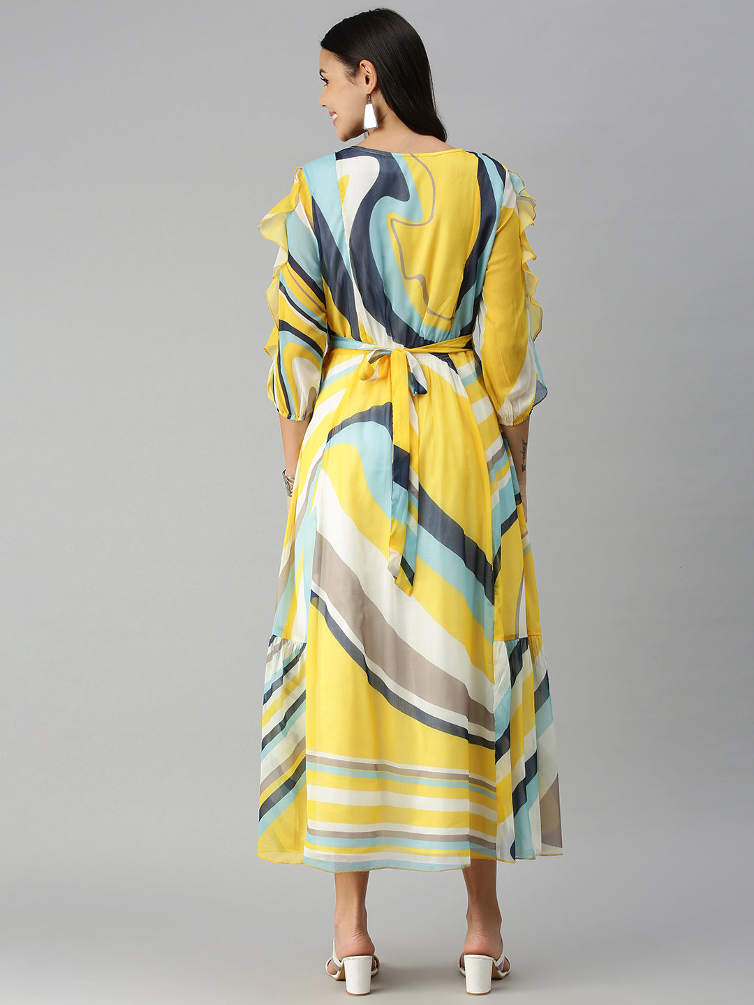 Women's YellowMulti Graphics A-Line Kurta