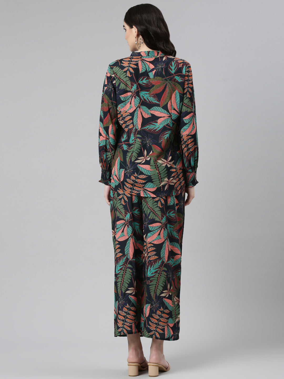 Women's Black Printed Co-Ords