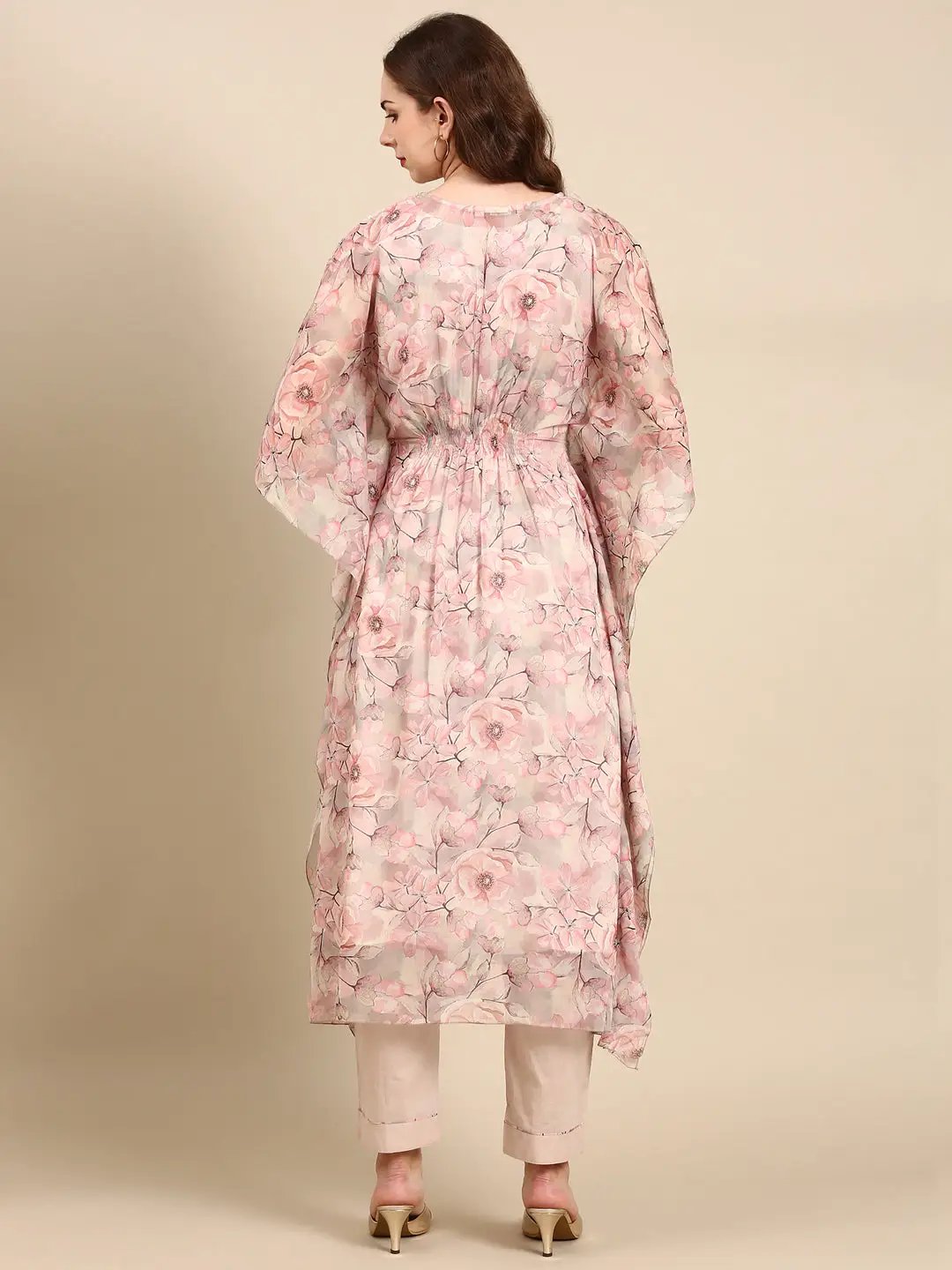 Women's Nude Printed Kurta Set
