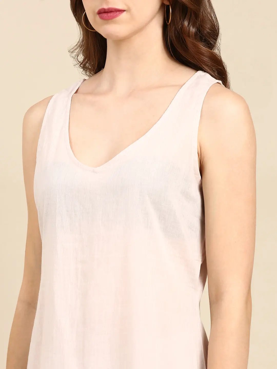 Women's Nude Printed Kurta Set