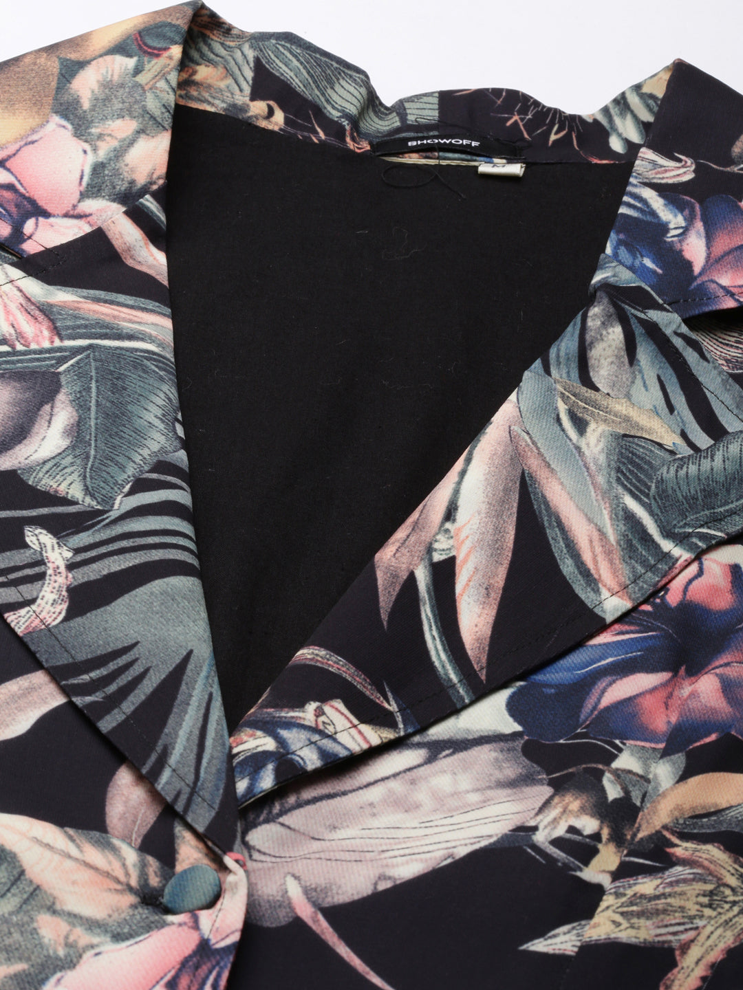 Women's Black Printed Sleeveless Co-Ords Set with Blazer