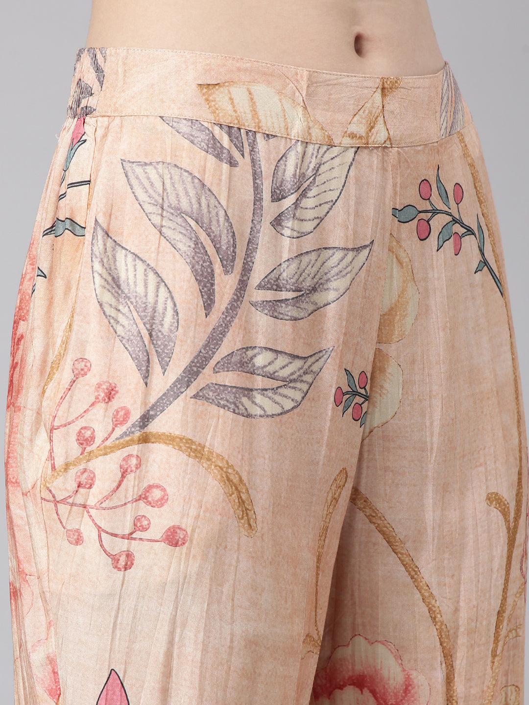 Women Peach Printed Co-Ords