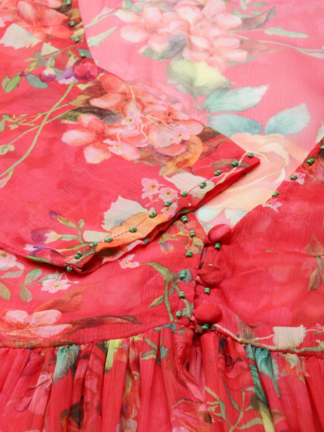 Women's Red Printed Kurta Set