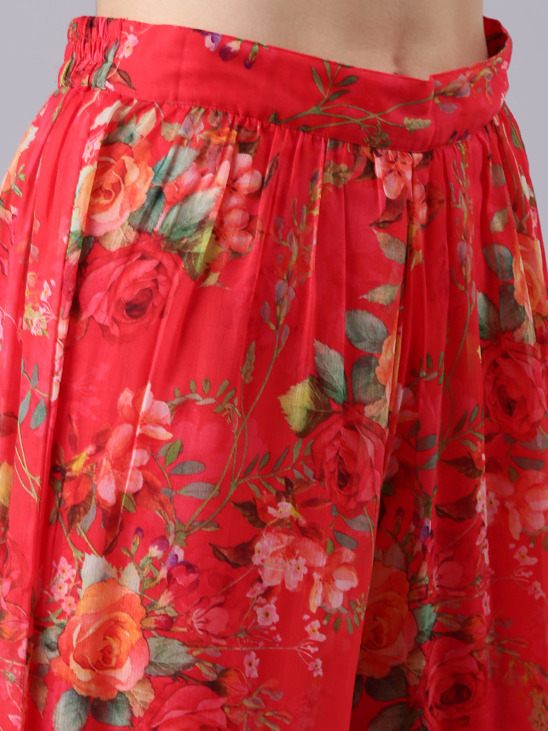 Women's Red Printed Kurta Set