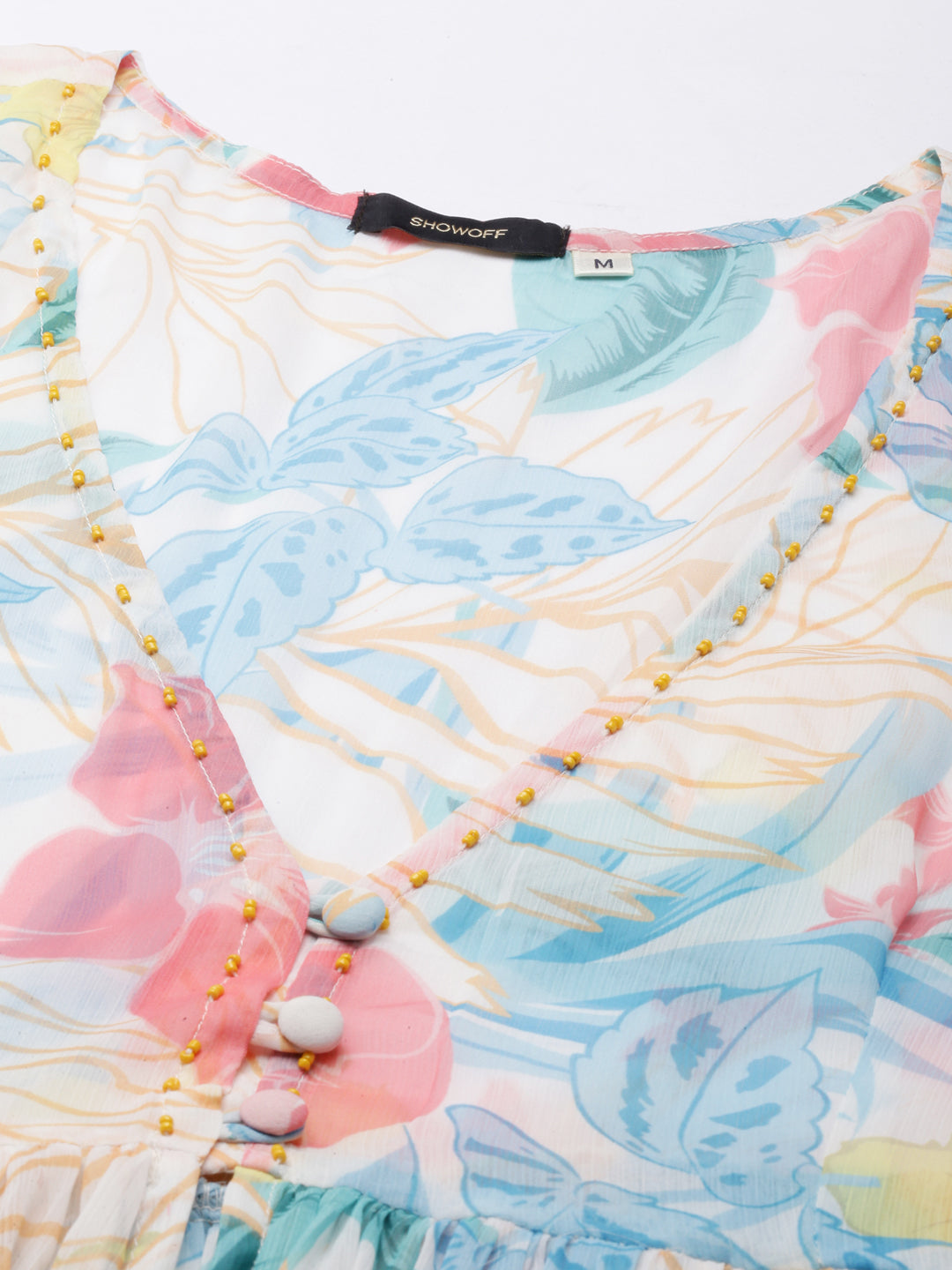 Women's Cream Printed Co-Ords