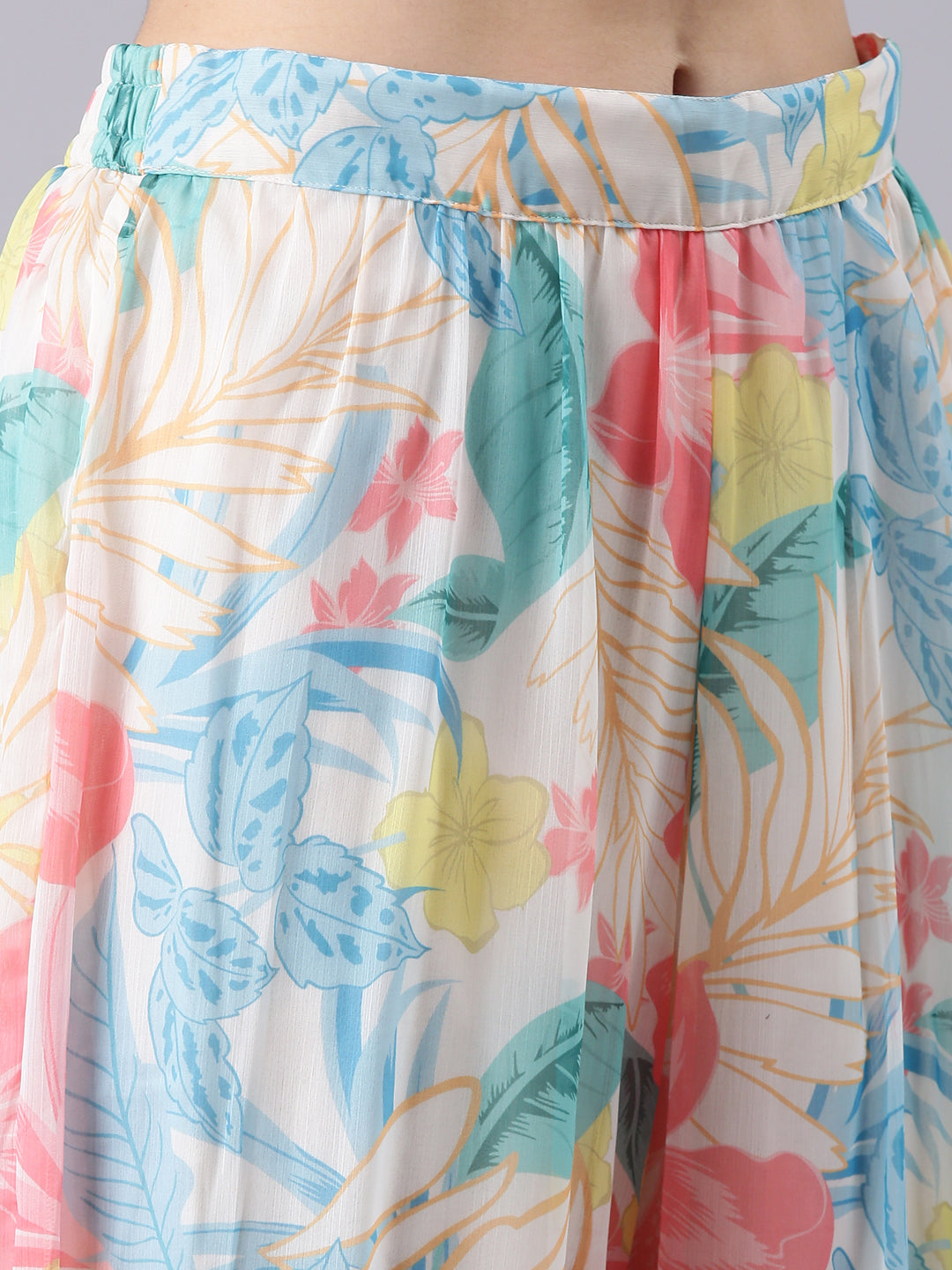 Women's Cream Printed Co-Ords