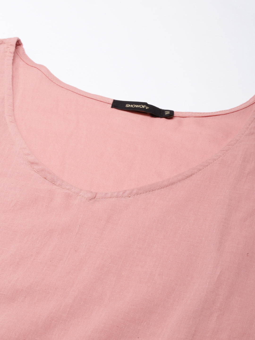 Women's Peach Floral Printed Flared Sleeves Kaftan Kurta