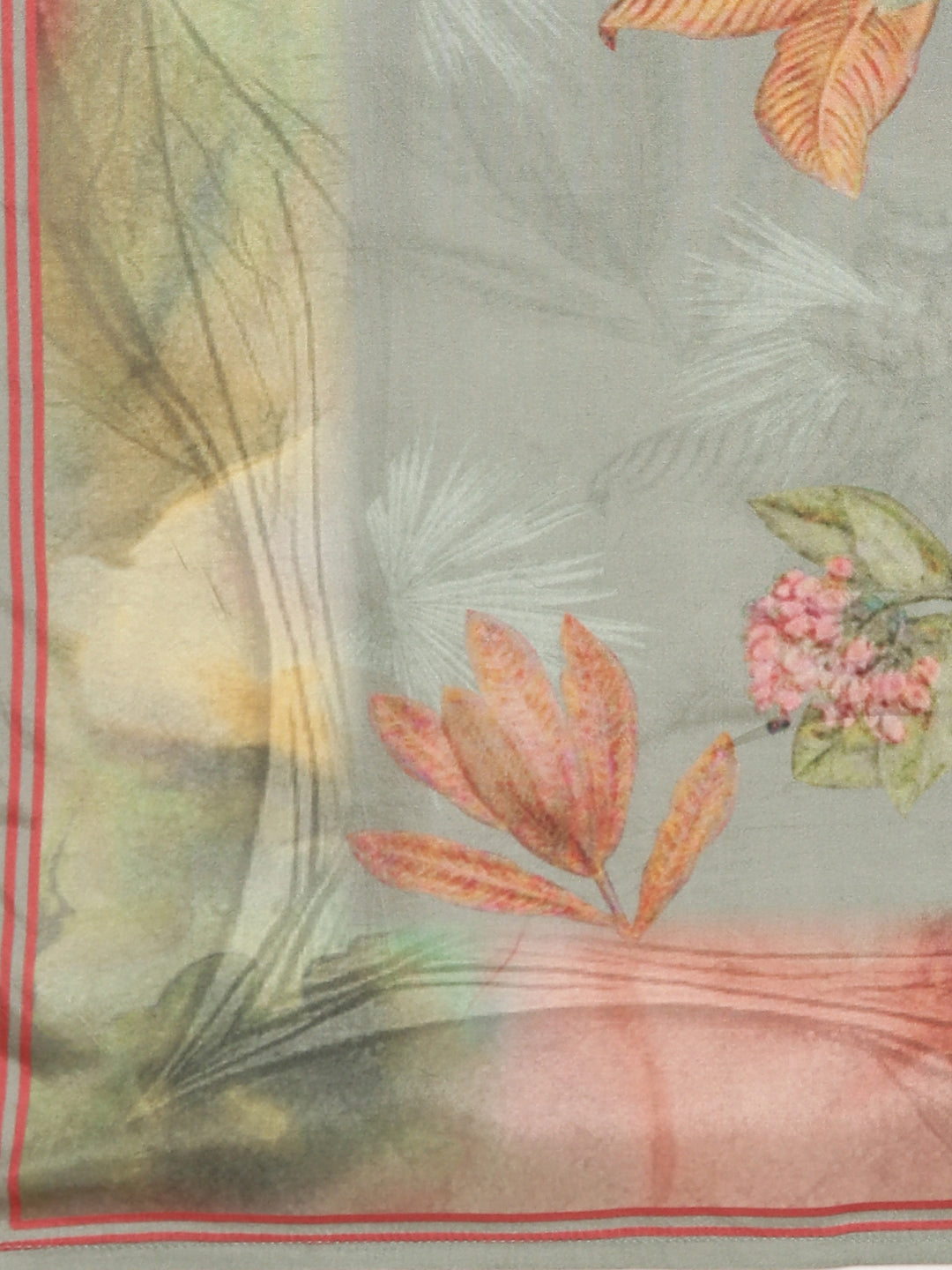 Women's Straight Ethnic Green Floral Kurta Sets with Trousers & Dupatta