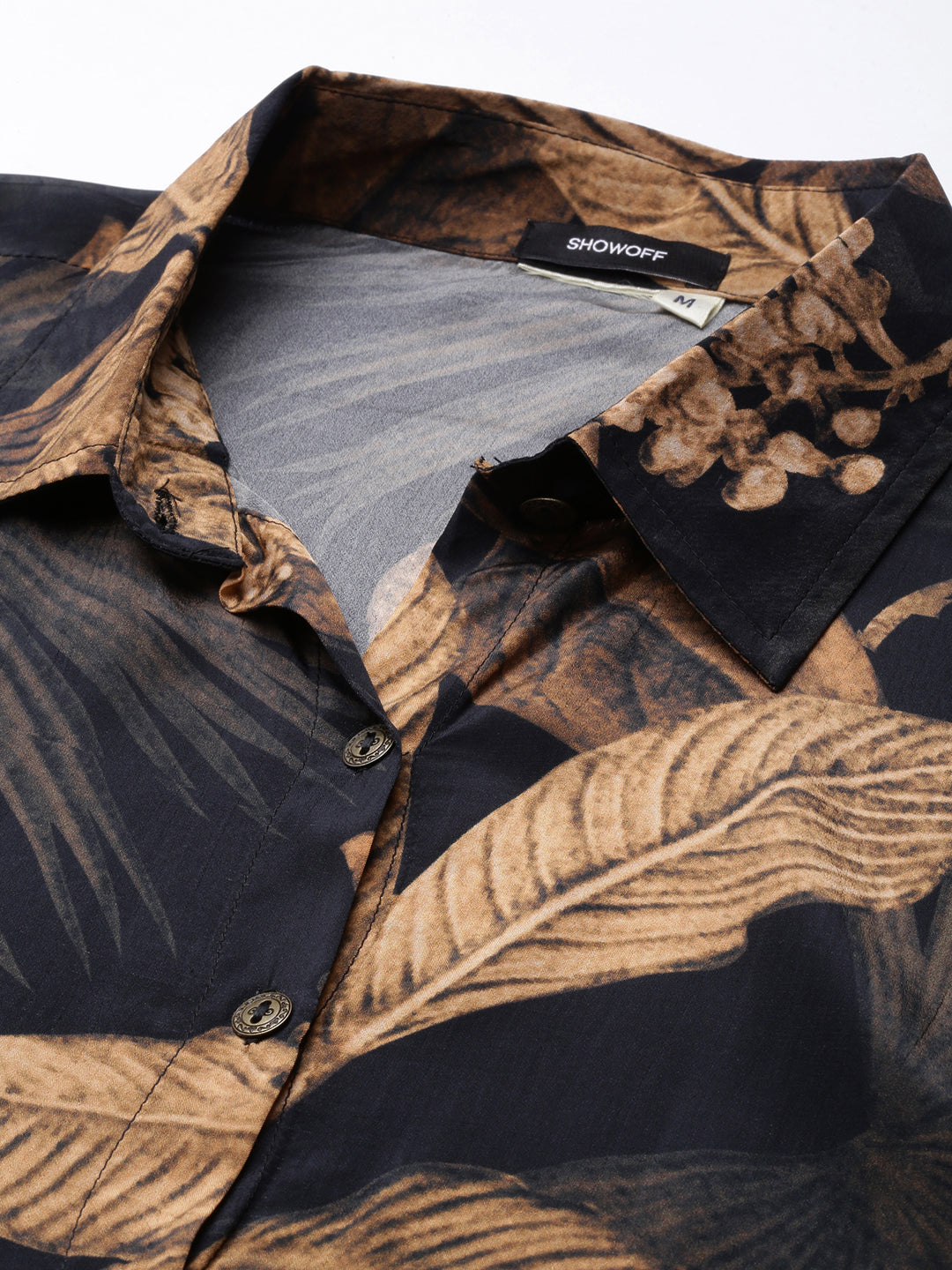 Women's Navy Blue Tropical Printed Shirt & Trousers Set