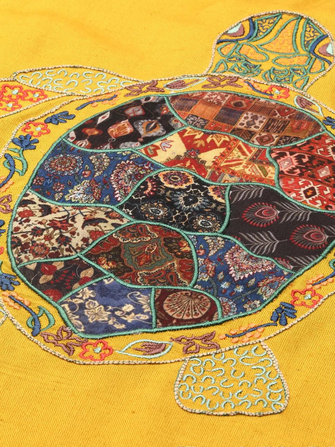 Women's Yellow Embroidered Straight Kurta