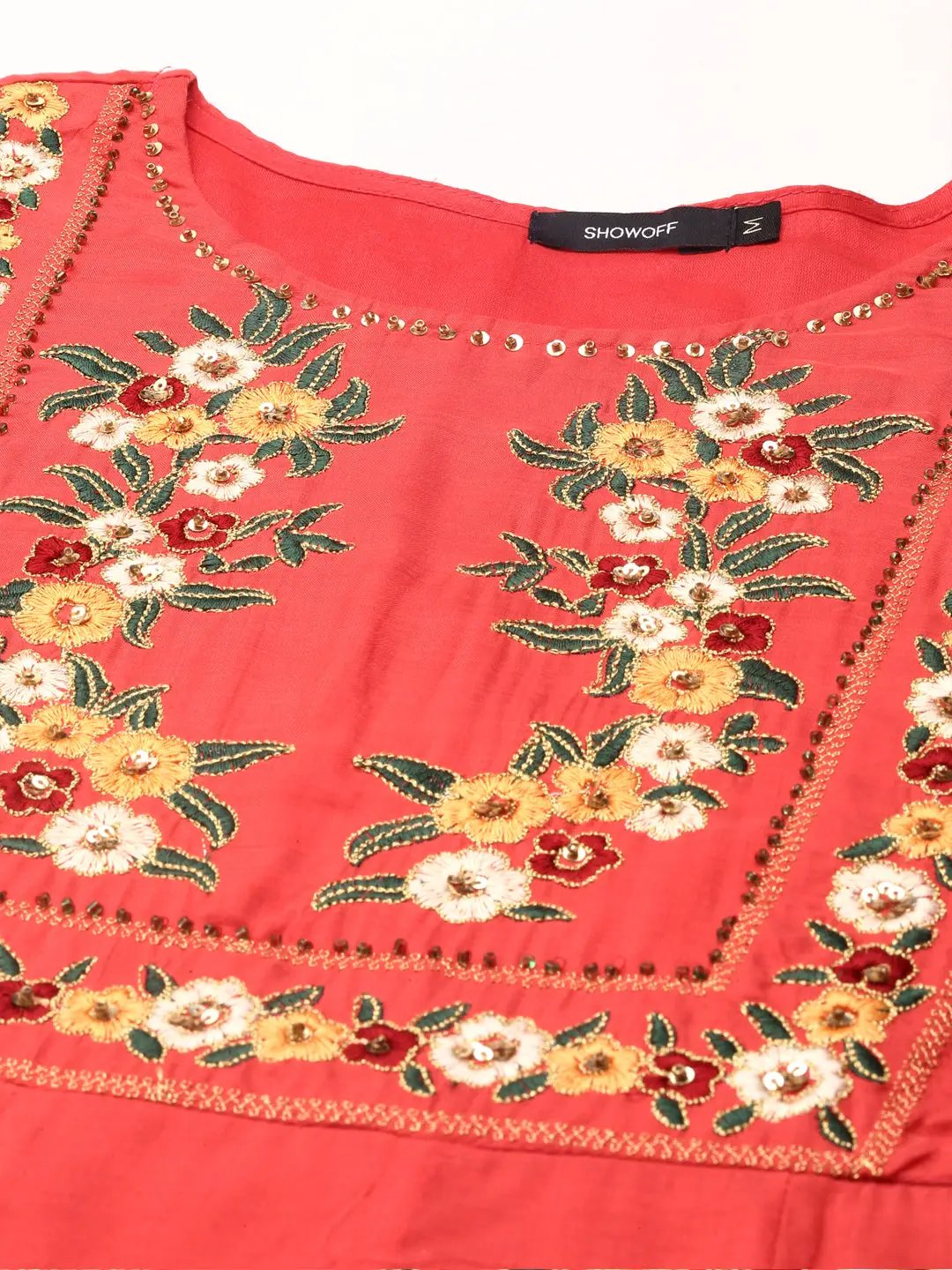 Women's Orange Printed Anarkali Kurta