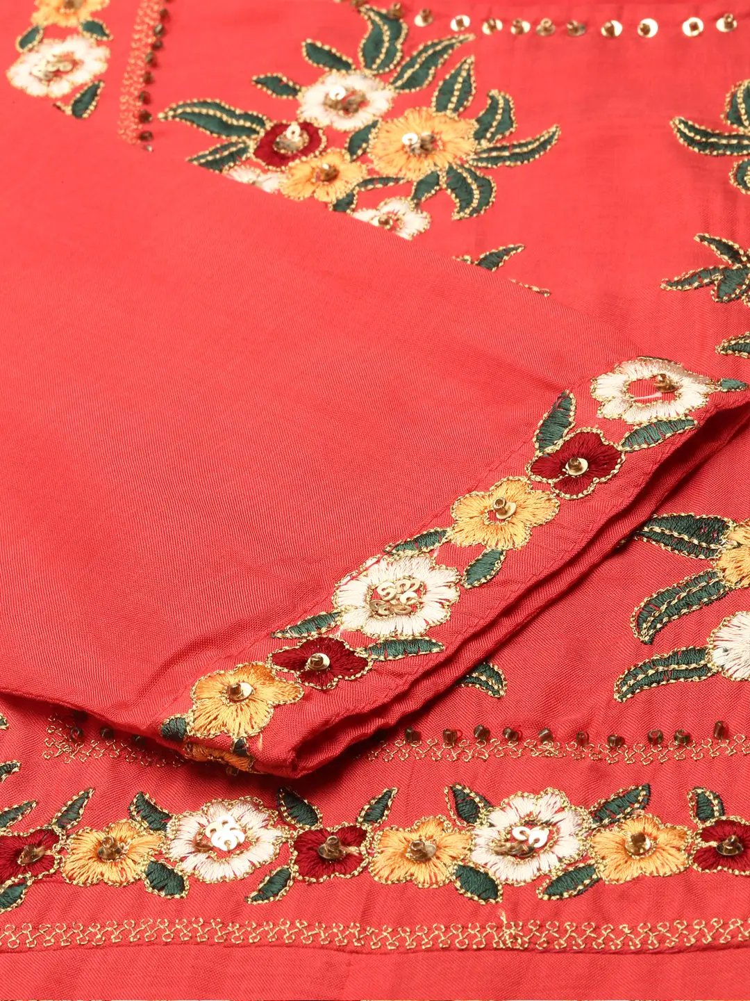 Women's Orange Printed Anarkali Kurta