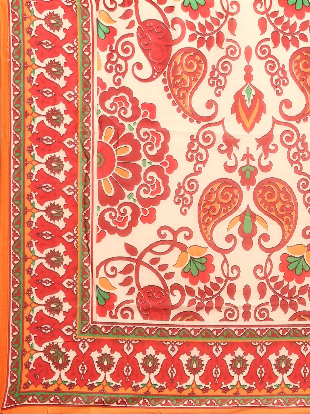 Women's Orange Printed Anarkali Kurta