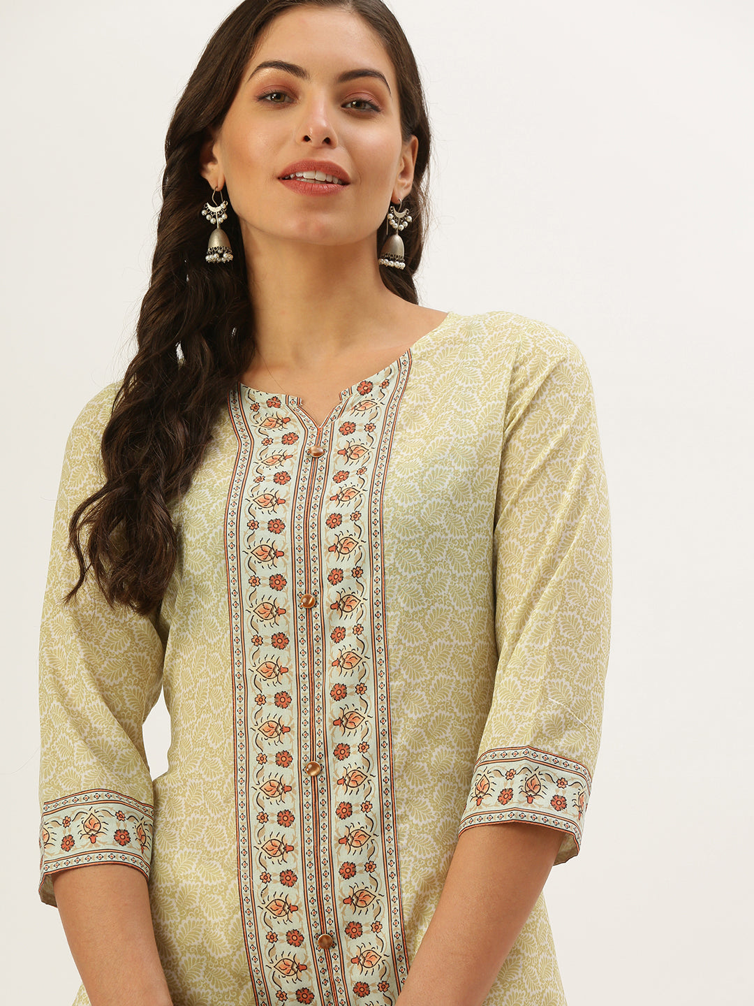 Women's Green Paisley Straight Kurta