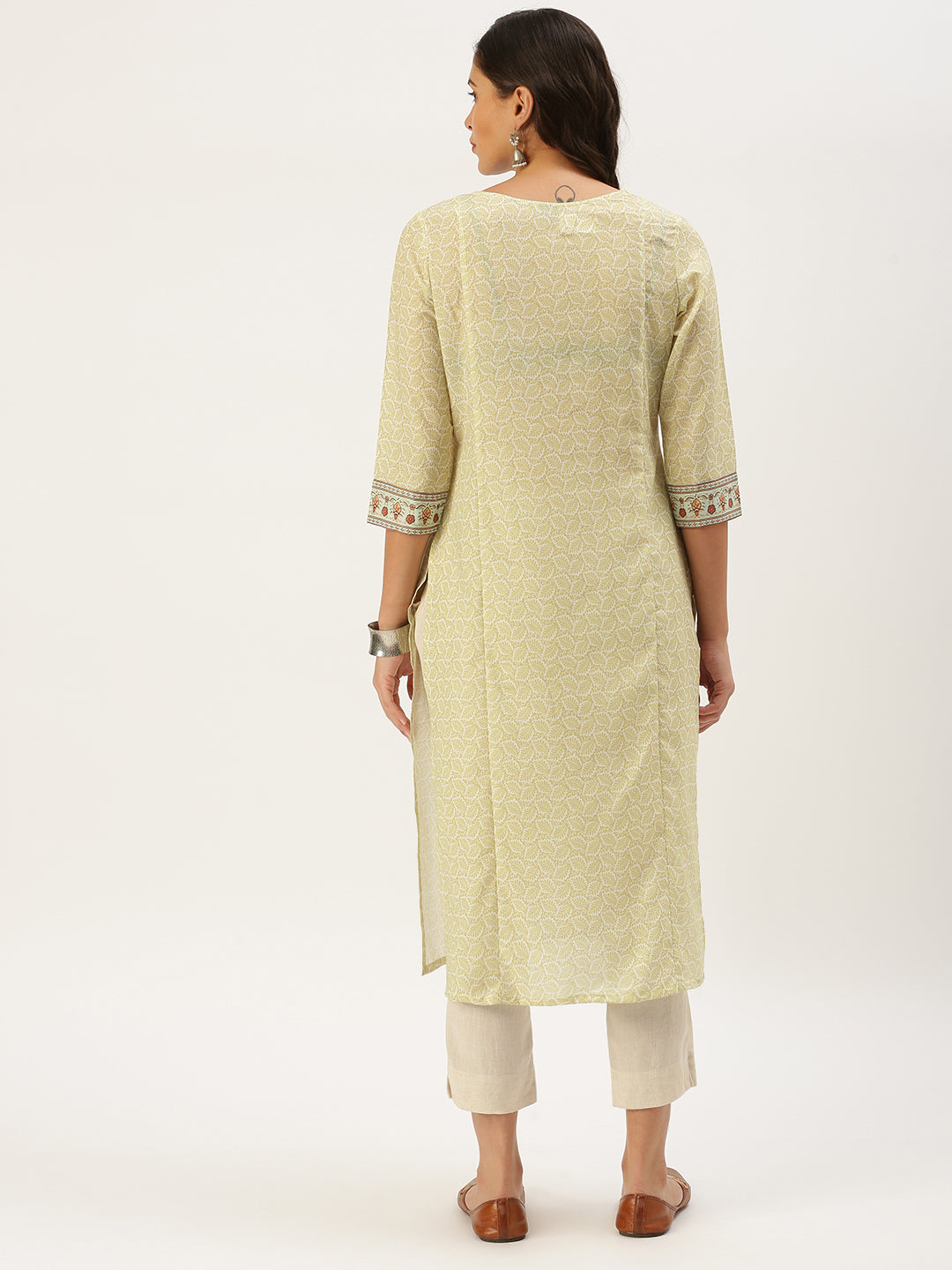 Women's Green Paisley Straight Kurta