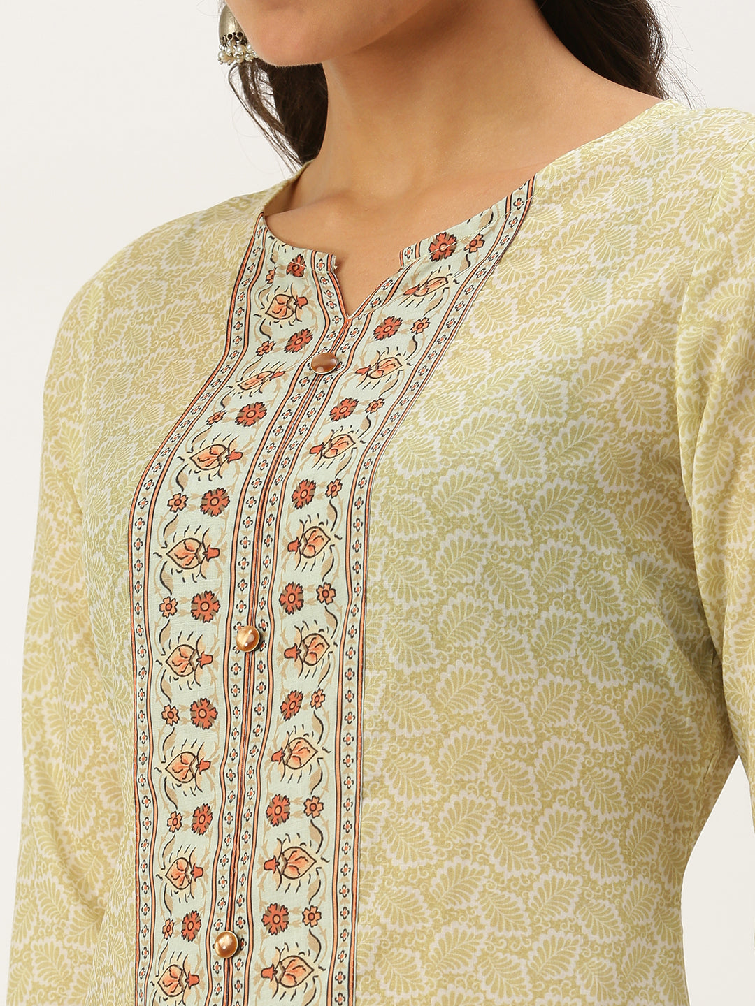 Women's Green Paisley Straight Kurta