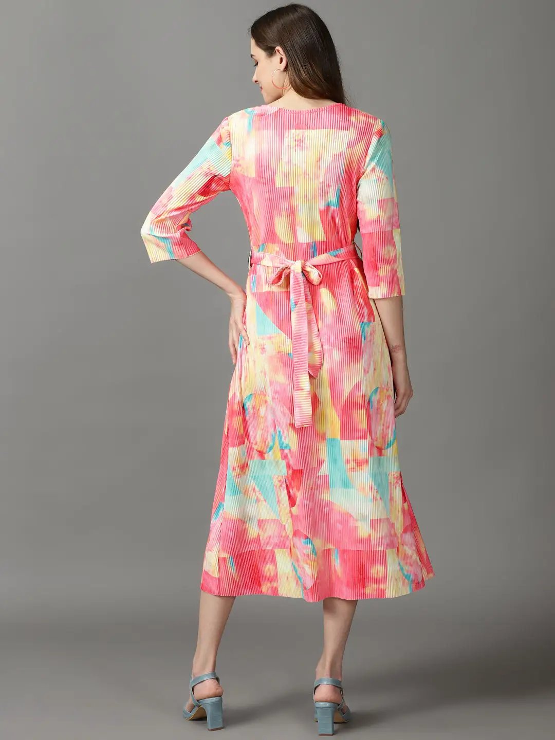 Women's Multi Colourblock A-Line Dress