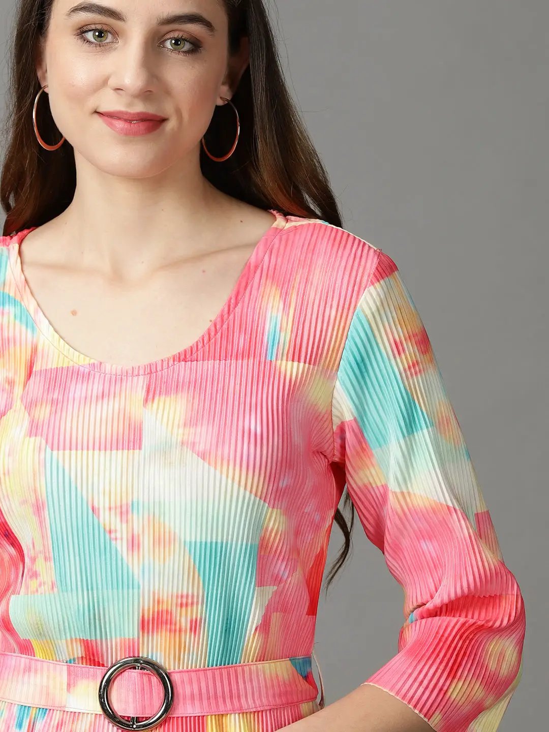 Women's Multi Colourblock A-Line Dress