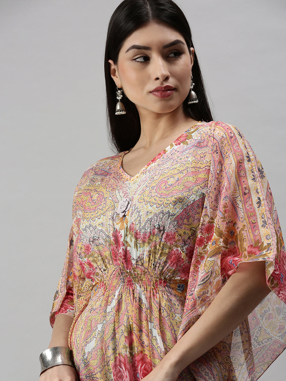 Women's Multi Floral Kaftan Kurta