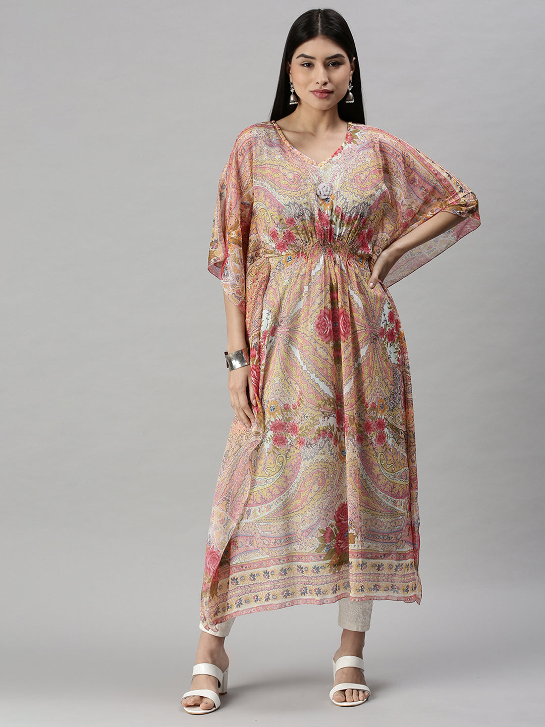 Women's Multi Floral Kaftan Kurta