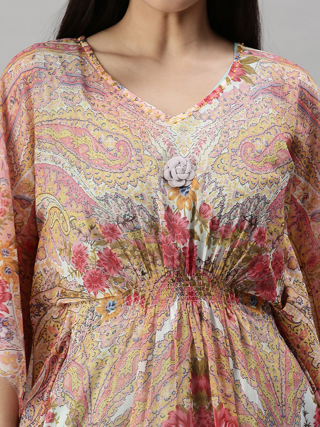 Women's Multi Floral Kaftan Kurta