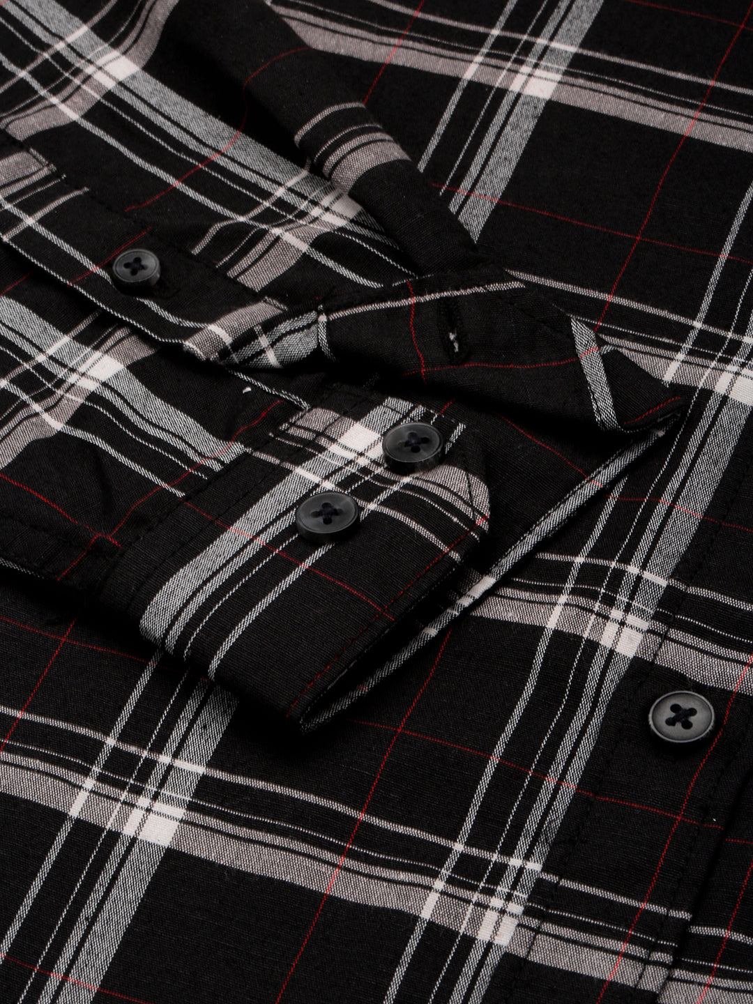 Men Black Checked Casual Shirt