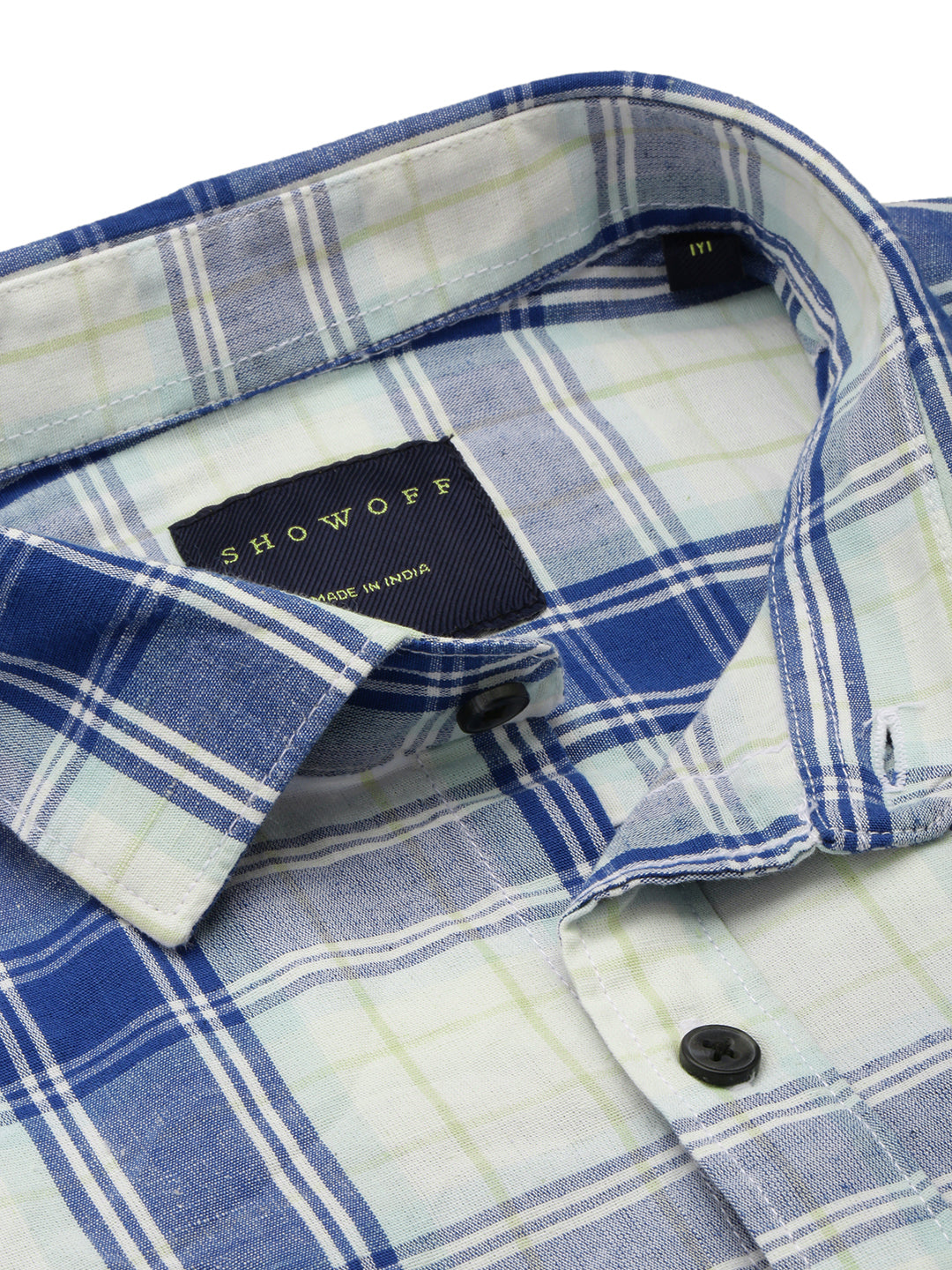 Men White Checked Casual Shirt