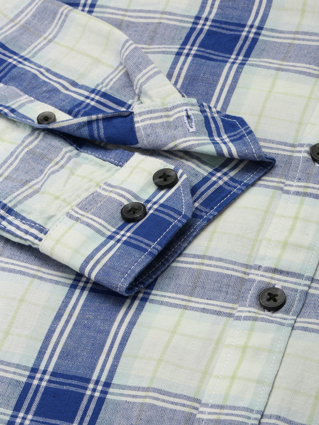 Men White Checked Casual Shirt