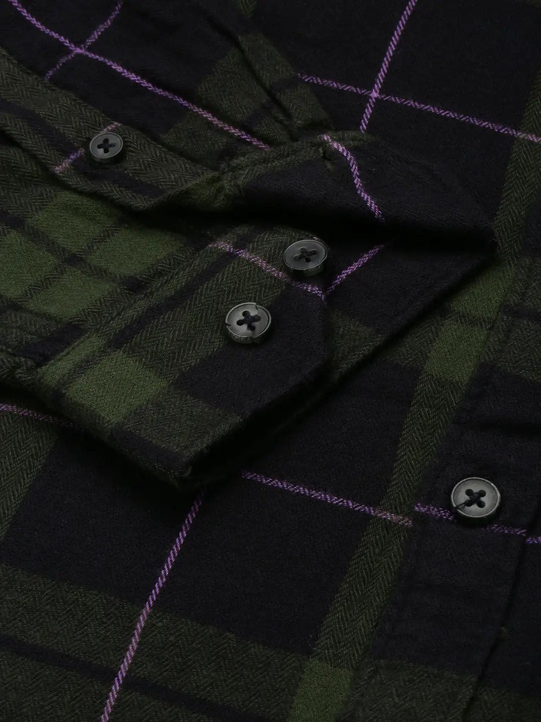 Men's Green Checked Casual Shirt