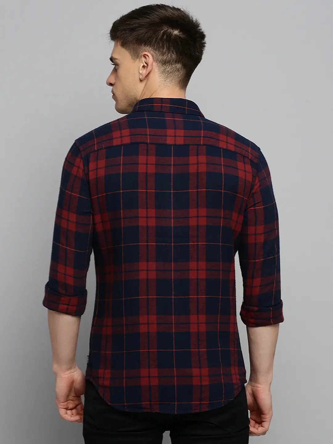 Men's Rust Checked Casual Shirt