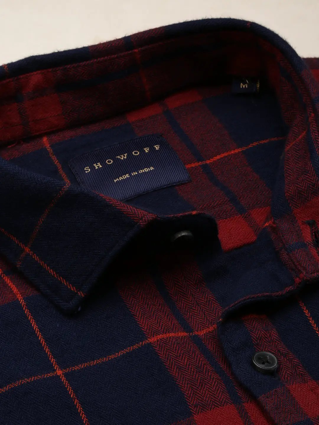 Men's Rust Checked Casual Shirt