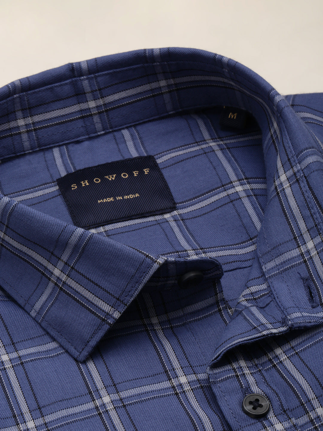 Men Blue Checked Casual Shirt