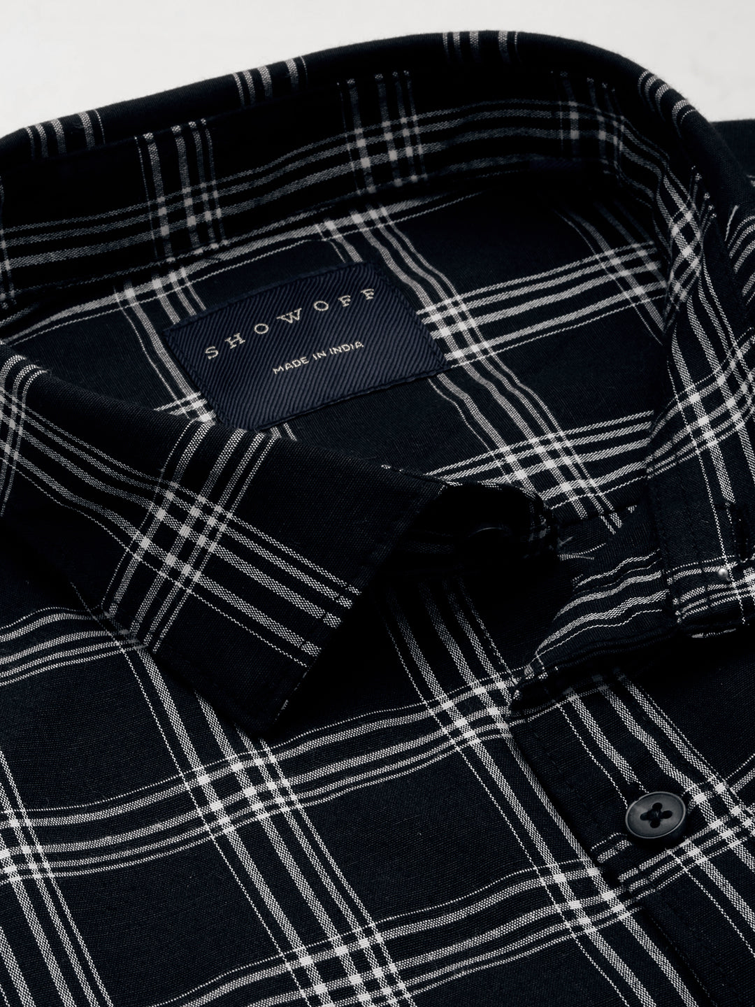 Men Black Checked Casual Shirt