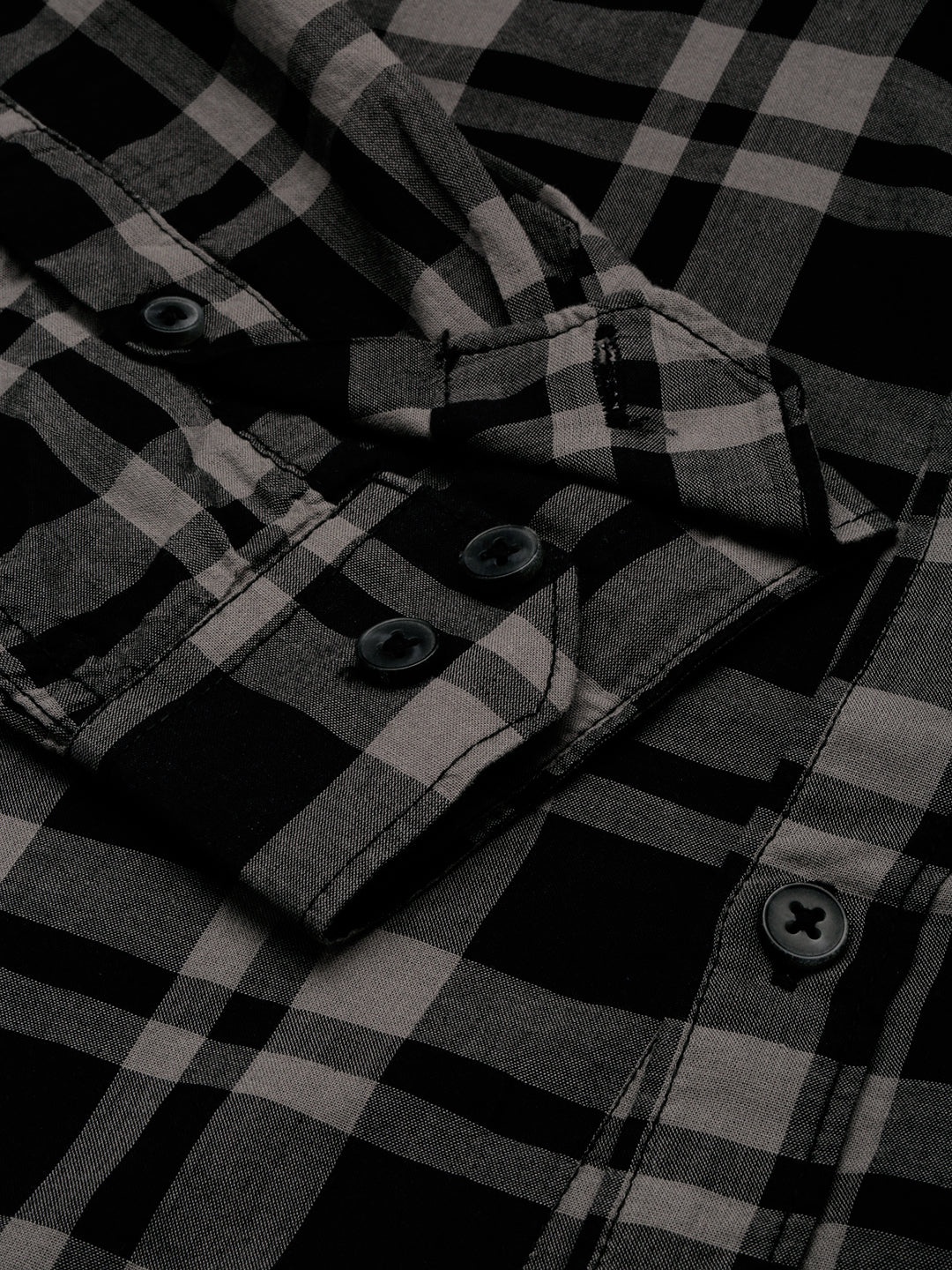 Men Black Checked Casual Shirt