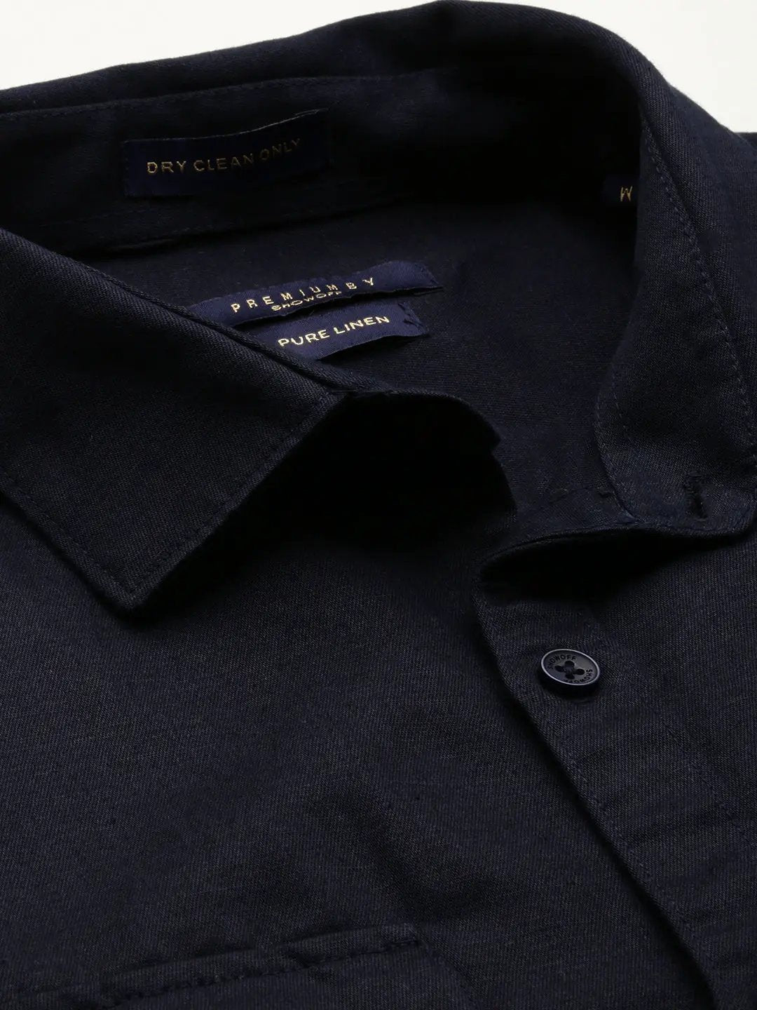 Men's Navy Solid Casual Shirt