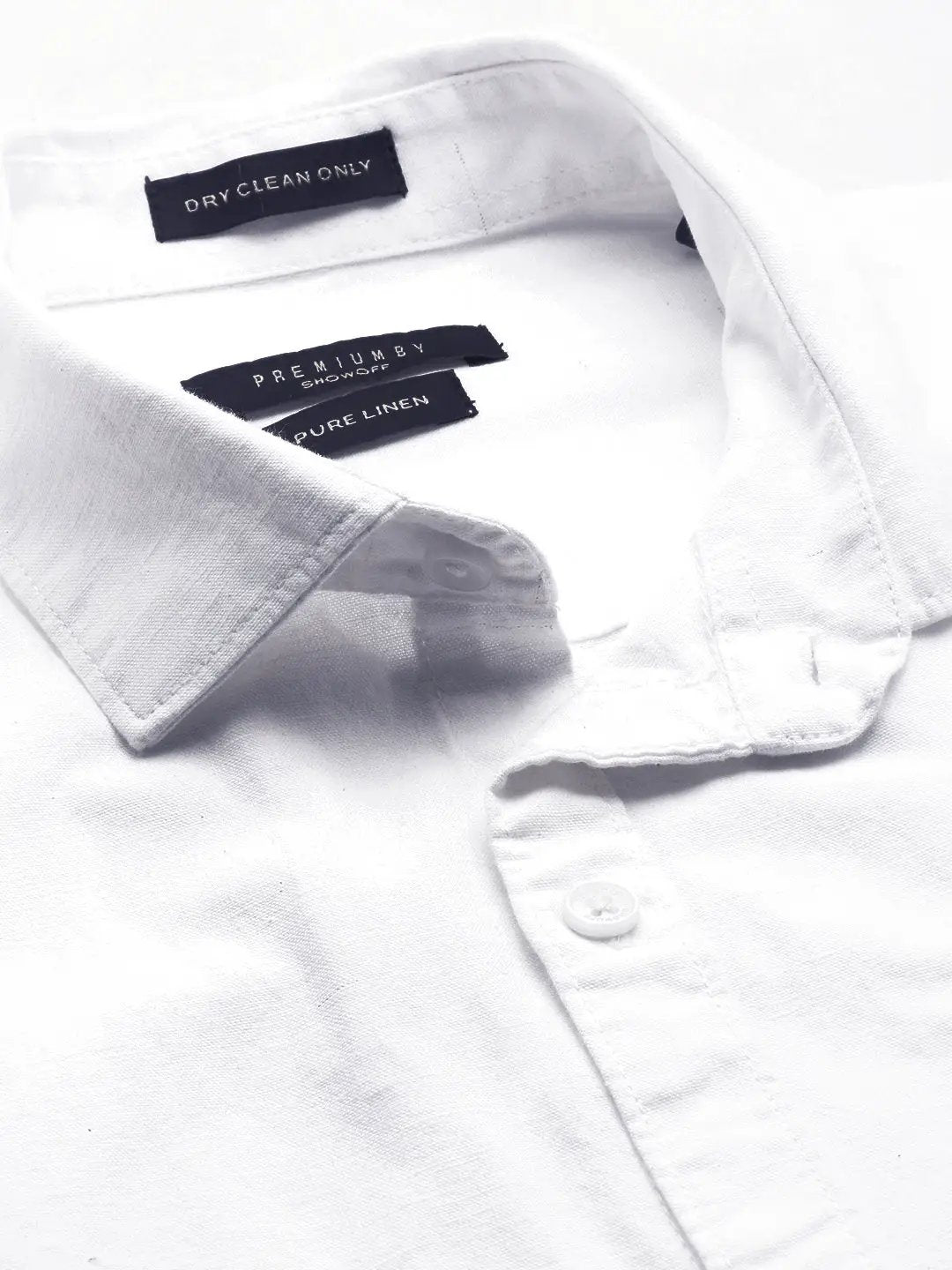Men's White Solid Casual Shirt