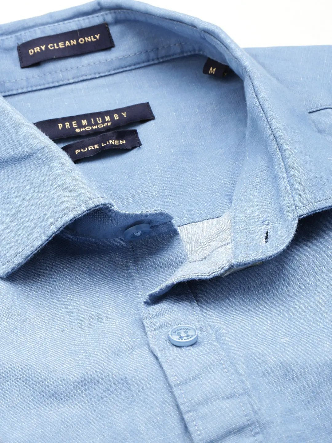 Men's Blue Solid Casual Shirt
