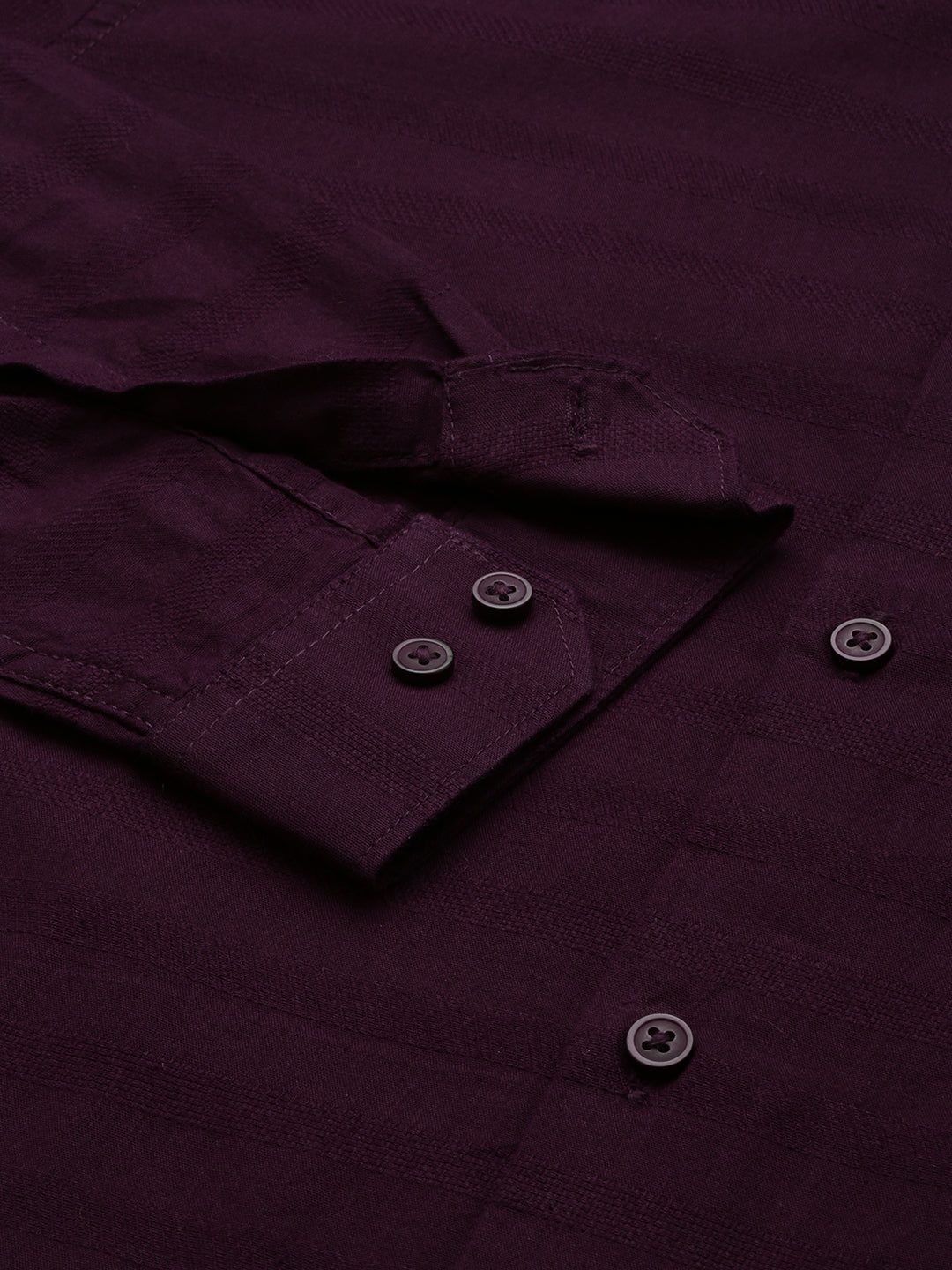 Men's Violet Classic Horizontal Striped Casual Cotton Shirt