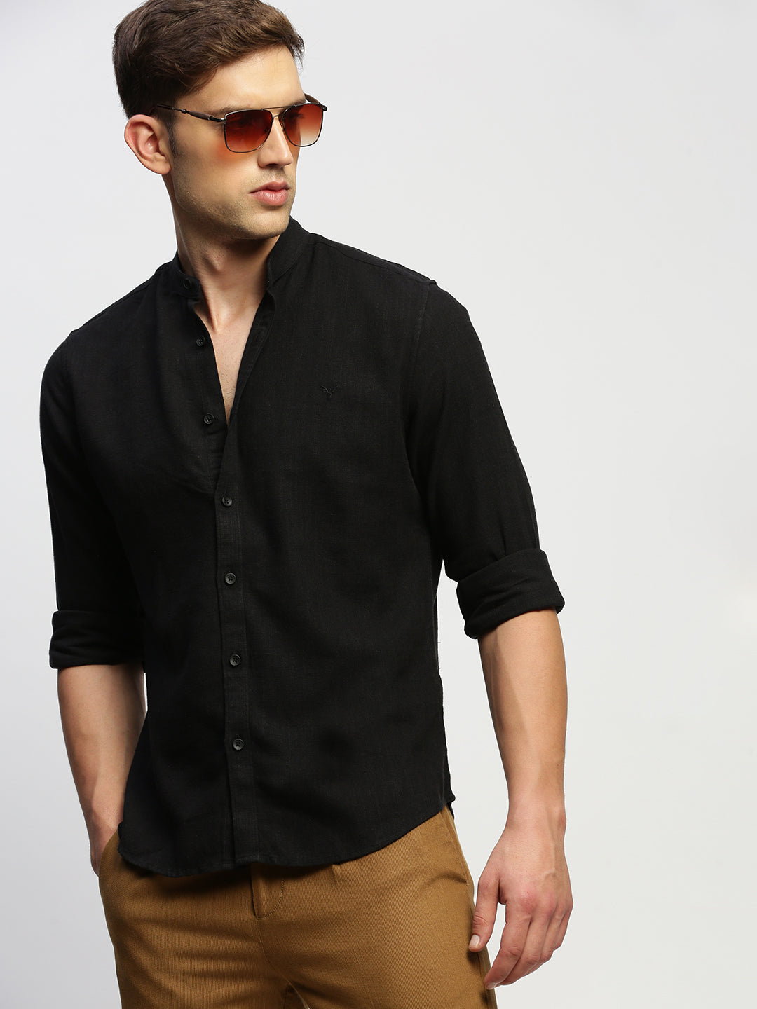 Men Black Solid Shirt