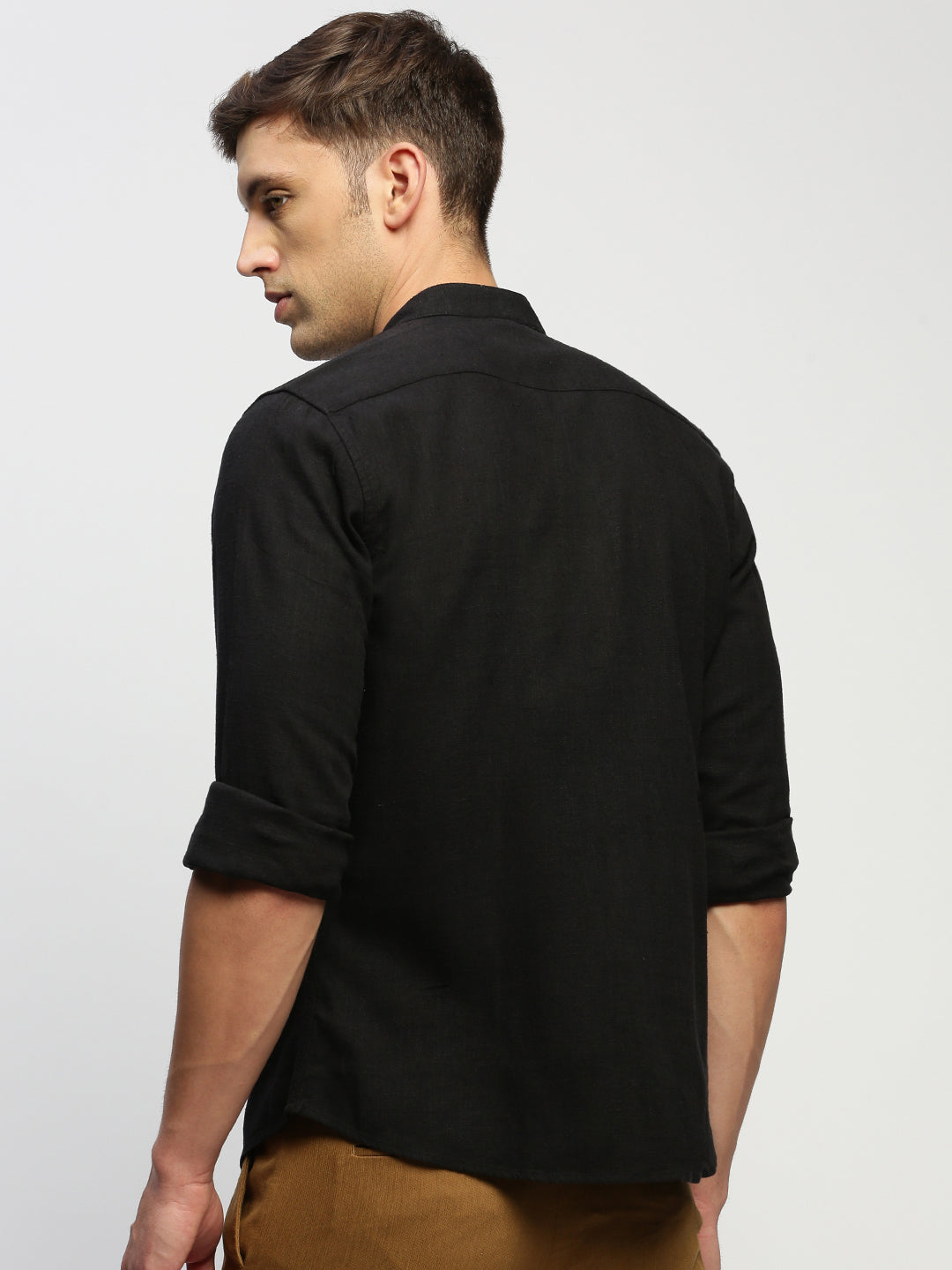 Men Black Solid Shirt