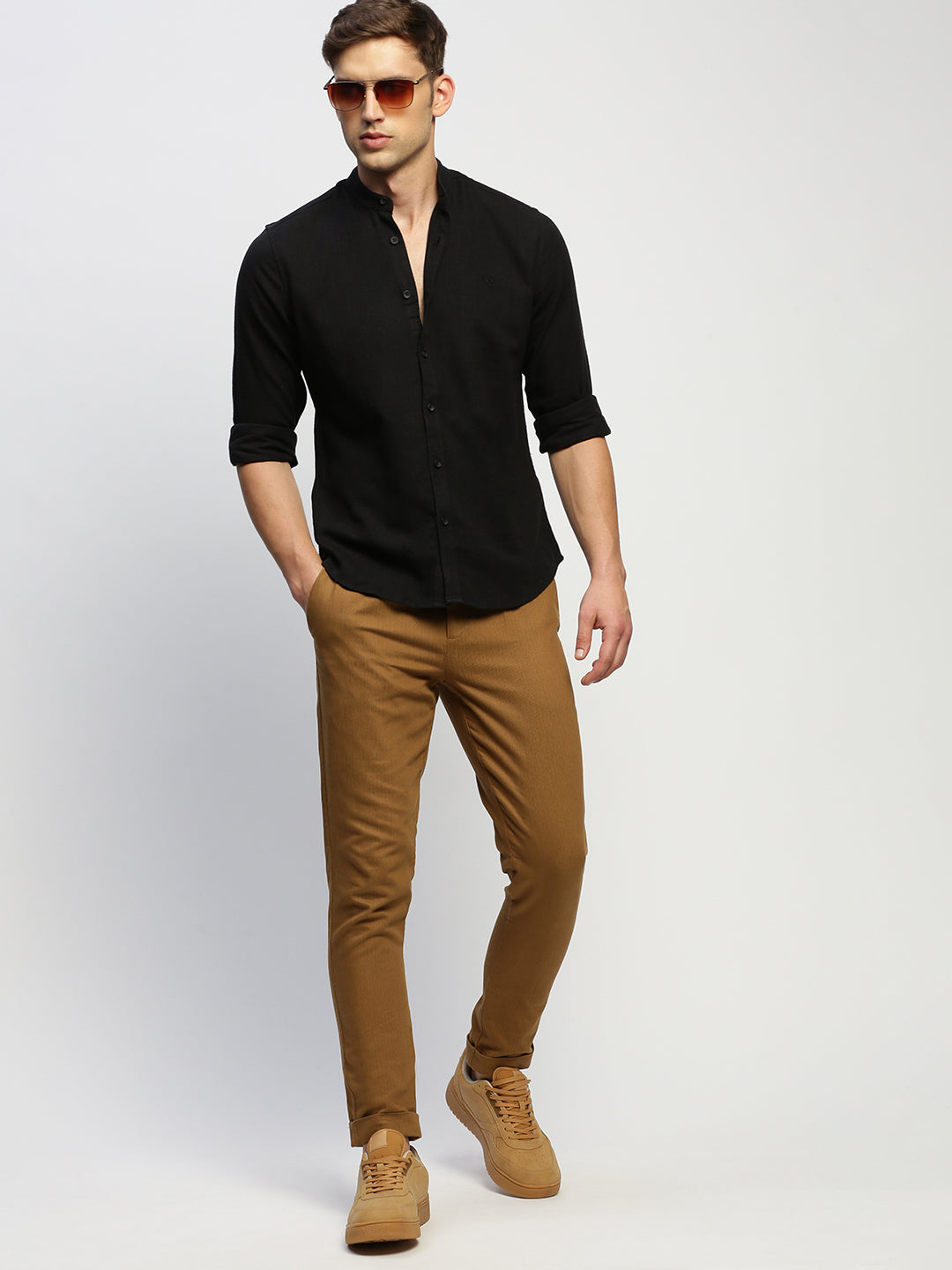 Men Black Solid Shirt