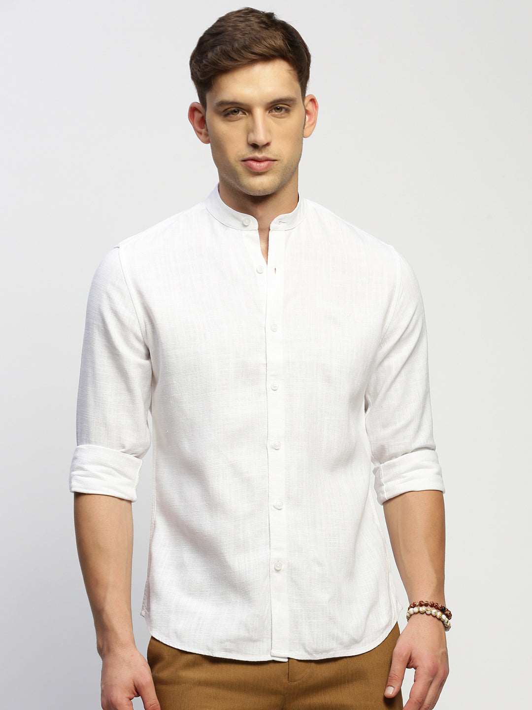 Men White Solid Shirt