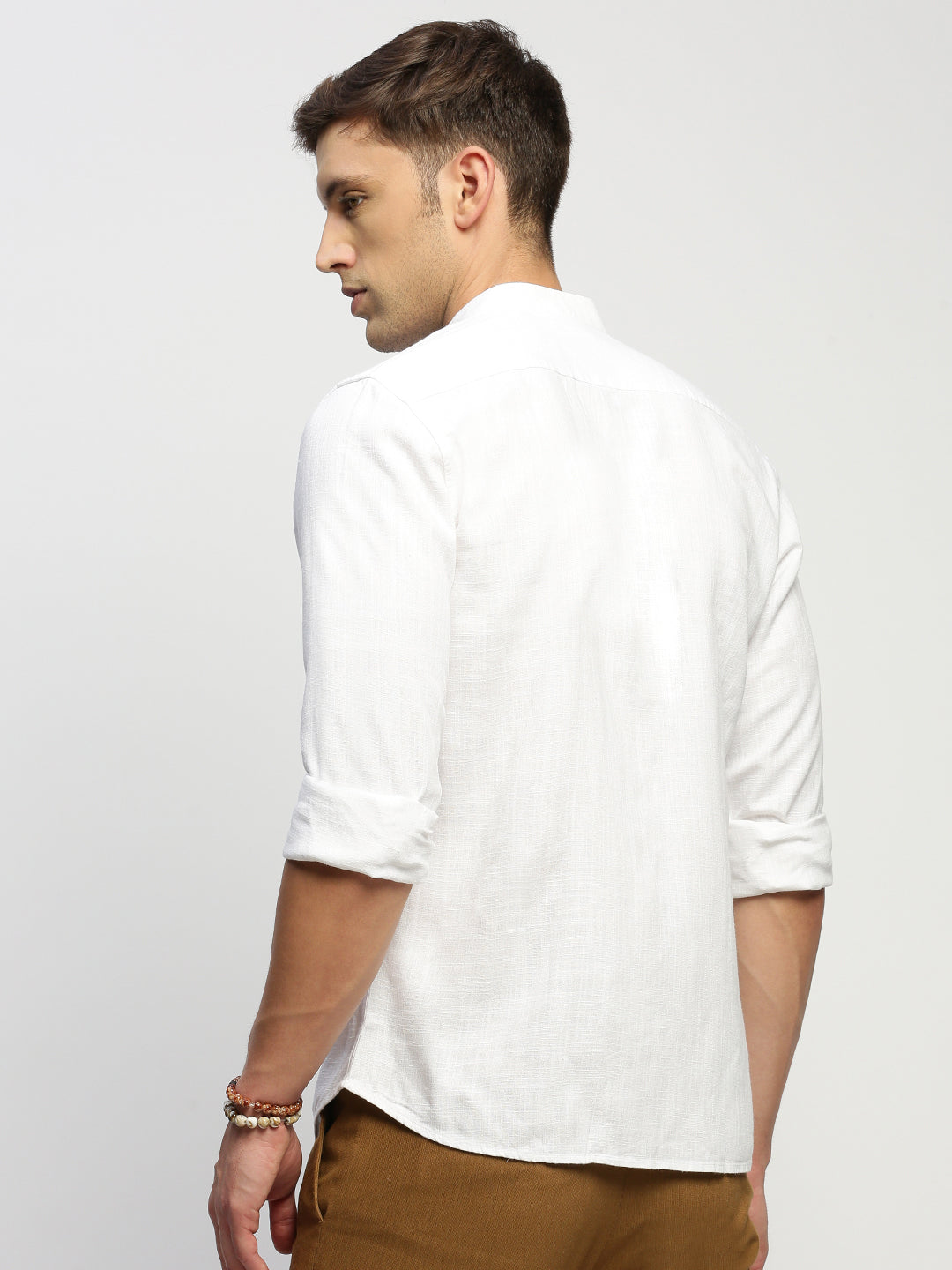 Men White Solid Shirt