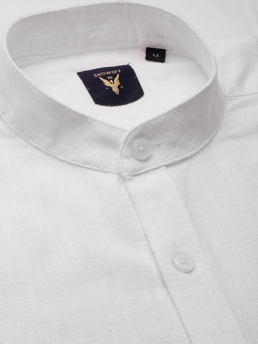 Men White Solid Shirt